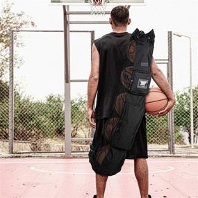 img 3 attached to 🏀 Fitdom XL Basketball Equipment Bag - Heavy Duty, Adjustable Shoulder Strap Design for Coach with 2 Front Pockets, Ideal for Coaching & Sport Accessories. This Carrier Can Store Up to 5 Basketballs