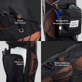 img 1 attached to 🏀 Fitdom XL Basketball Equipment Bag - Heavy Duty, Adjustable Shoulder Strap Design for Coach with 2 Front Pockets, Ideal for Coaching & Sport Accessories. This Carrier Can Store Up to 5 Basketballs