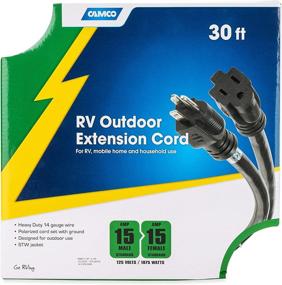 img 1 attached to 🔌 Camco 30ft 15-Amp RV Extension Cord - Heavy-Duty, Ideal for Mobile Homes and Household Use, Black (55142)