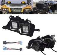 xjmoto 4x 18w led work light pod: polaris rzr 900 xp & turbo ri models - front hidden headlight mounting kit with plug wiring included (2014-2021) logo
