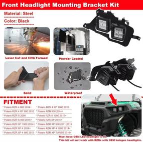 img 3 attached to XJMOTO 4X 18W LED Work Light Pod: Polaris RZR 900 XP & Turbo RI Models - Front Hidden Headlight Mounting Kit with Plug Wiring included (2014-2021)