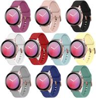 🌟 teckmico 10pack 20mm galaxy watch active 2 bands & galaxy watch 3 41mm bands - women men, rose gold buckle, small size logo