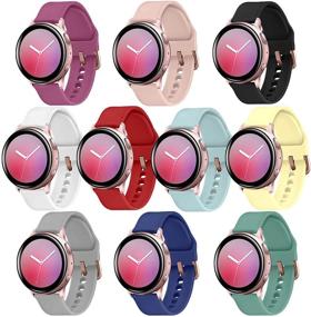 img 4 attached to 🌟 TECKMICO 10Pack 20mm Galaxy Watch Active 2 Bands & Galaxy Watch 3 41mm Bands - Women Men, Rose Gold Buckle, Small Size