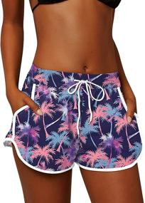 img 1 attached to Womens Elastic Waistband Boardshort Drawstring