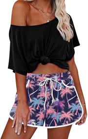 img 2 attached to Womens Elastic Waistband Boardshort Drawstring