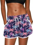 womens elastic waistband boardshort drawstring logo