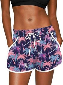 img 4 attached to Womens Elastic Waistband Boardshort Drawstring