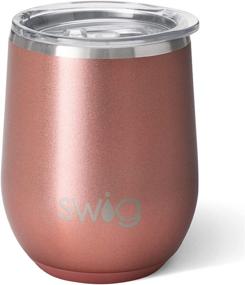 img 4 attached to 🍷 Swig Life Rose Gold Wine Tumbler: 12oz Stainless Steel, Dishwasher Safe & Portable