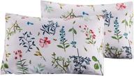 🌸 carisder floral pillowcases: 2 packs, standard size, 100% brushed microfiber ultra soft pillow covers with envelope closure end - lightweight and stylish floral design (twin/queen sizes) logo