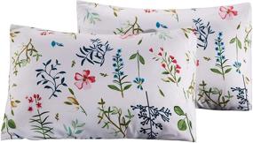 img 3 attached to 🌸 Carisder Floral Pillowcases: 2 Packs, Standard Size, 100% Brushed Microfiber Ultra Soft Pillow Covers with Envelope Closure End - Lightweight and Stylish Floral Design (Twin/Queen Sizes)