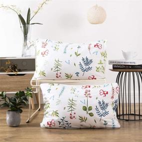 img 1 attached to 🌸 Carisder Floral Pillowcases: 2 Packs, Standard Size, 100% Brushed Microfiber Ultra Soft Pillow Covers with Envelope Closure End - Lightweight and Stylish Floral Design (Twin/Queen Sizes)