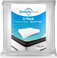 efficient 2 pack plastic storage bags for mattresses: waterproof, tear-proof, and convenient with thick n grip technology to safeguard furniture and household items logo