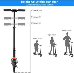 img 3 attached to 🛴 Aceshin Самокат: Регулируемая высота, лёгкий складной самокат для взрослых, подростков и детей с большими колёсами и двойной подвеской.