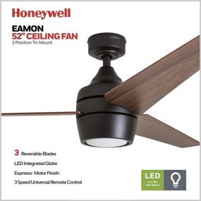 img 3 attached to 🔘 Honeywell Ceiling Fans 50603 Eamon Modern Ceiling Fan: Remote Control, 52” Bronze