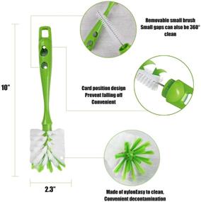 img 2 attached to 🧼 YOKAYI Green 2-in-1 Bottle Cleaner Brush: Efficient Cleaning for Bottles and Nipples