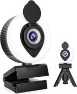 enhance your video calls with the 1080p hd webcam featuring ring light, privacy cover, and built-in microphone: perfect for conferencing, gaming, and teams on usb pc desktop or laptop computer! logo