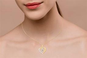 img 3 attached to 💎 Femme Luxe Gold Plated Sterling Silver Heart Pendant Necklace with Gemstone and Diamond Accent, Birthstone from Jan to Dec, 18inch Chain, Hypoallergenic, Gift-Ready Packaging