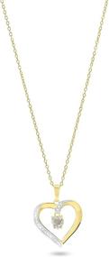 img 4 attached to 💎 Femme Luxe Gold Plated Sterling Silver Heart Pendant Necklace with Gemstone and Diamond Accent, Birthstone from Jan to Dec, 18inch Chain, Hypoallergenic, Gift-Ready Packaging