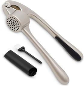 img 4 attached to 🧄 Zulay Professional Grade Garlic Press and Peeler Set – Easy Squeeze, Rustproof Mincer with Silicone Peeler & Brush