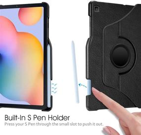 img 2 attached to 📱 Fintie Rotating Case for Samsung Galaxy Tab S6 Lite 10.4'' 2020 Model SM-P610 (Wi-Fi) SM-P615 (LTE) - Built-in S Pen Holder, 360 Degree Swivel Stand Cover with Auto Sleep/Wake Function - Black