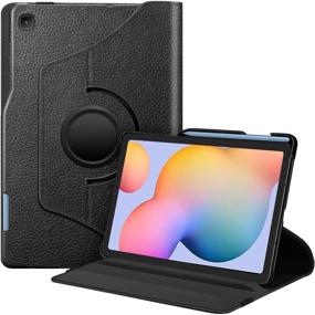 img 4 attached to 📱 Fintie Rotating Case for Samsung Galaxy Tab S6 Lite 10.4'' 2020 Model SM-P610 (Wi-Fi) SM-P615 (LTE) - Built-in S Pen Holder, 360 Degree Swivel Stand Cover with Auto Sleep/Wake Function - Black