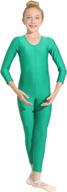 🩰 danzcue long sleeve unitard bodysuit for girls - dancewear логотип