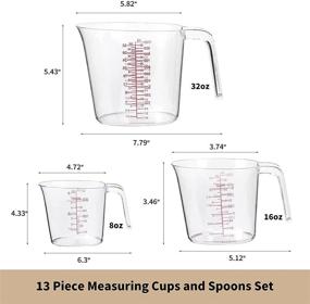 img 2 attached to 🥄 HORLIMER 13-Piece BPA-Free Plastic Measuring Cups and Spoons Set - Stackable for Precise Liquid and Dry Measurement