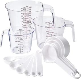 img 4 attached to 🥄 HORLIMER 13-Piece BPA-Free Plastic Measuring Cups and Spoons Set - Stackable for Precise Liquid and Dry Measurement