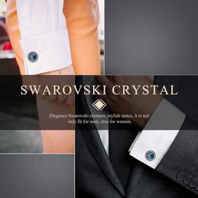 img 1 attached to 💼 Мужские запонки модного бизнес-стиля HAWSON с кристаллами Swarovski