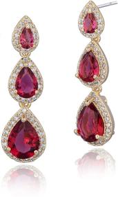 img 4 attached to Cubic Zirconia Bridal Earrings Red