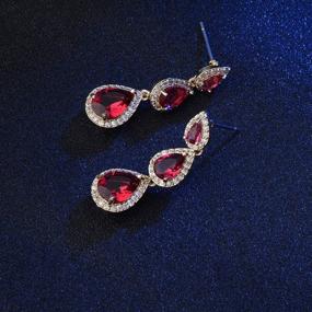 img 1 attached to Cubic Zirconia Bridal Earrings Red