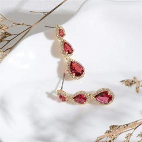 img 2 attached to Cubic Zirconia Bridal Earrings Red