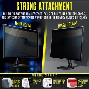 img 1 attached to 🖥️ Universal 23-24 Inch Computer Privacy Screen Filter - 16:9/16:10 Aspect Ratio - Fits 23, 23.6, 23.8, and 24 Inch Widescreen Monitors - 21.3 x 13.5 Inch = 541 x 342 mm - Easy Mount Hanging Type