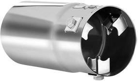 img 2 attached to 🚗 Stainless Steel Exhaust Tip for 1.75-2.5 Inch Tail Pipe Diameter - Enhances Chrome Effect - Car Muffler Tips