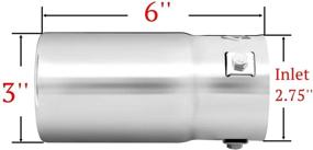 img 3 attached to 🚗 Stainless Steel Exhaust Tip for 1.75-2.5 Inch Tail Pipe Diameter - Enhances Chrome Effect - Car Muffler Tips
