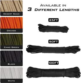 img 3 attached to Premium True Mil Spec 5040 Type III Paracord - Made in USA, Military Grade with 550 lbs Breaking Strength, 7 Twisted Nylon Strands + Tracer Strand, UV Resistant & Color Fast