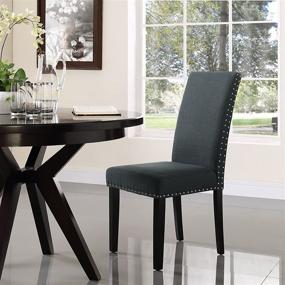 img 1 attached to Современное серое тканевое кресло Парсонс для обеденного стола от Modway Parcel: стильное и комфортабельное!