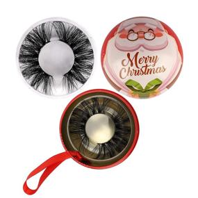 img 4 attached to 🎄 Yawamica 25MM Christmas Theme Faux Mink Strip Eyelashes - Fluffy Long Volume False Eyelashes, Real Mink Lashes, Ornament Lashes - 1 Pair, Gifts for Women