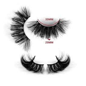 img 1 attached to 🎄 Yawamica 25MM Christmas Theme Faux Mink Strip Eyelashes - Fluffy Long Volume False Eyelashes, Real Mink Lashes, Ornament Lashes - 1 Pair, Gifts for Women