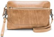 👜 frye melissa crossbody wristlet beige: stylish women's handbags & wallets with wristlet functionality logo