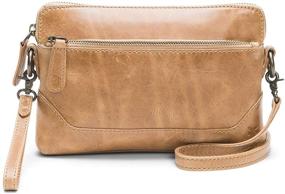 img 4 attached to 👜 Frye Melissa Crossbody Wristlet Beige: Stylish Women's Handbags & Wallets with Wristlet Functionality