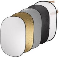 fotodiox 40x60in multi-purpose collapsible reflector panel with stand kit - enhances photography and video - black, gold, silver, translucent, and white surfaces logo