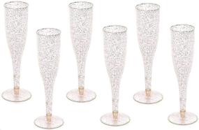 img 4 attached to 🥂 Plastic Champagne Flutes - Gold Glitter, Classicware, Glass-like, Perfect for Wedding Parties & Toasting - Quantity 30 per Box