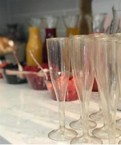 img 2 attached to 🥂 Plastic Champagne Flutes - Gold Glitter, Classicware, Glass-like, Perfect for Wedding Parties & Toasting - Quantity 30 per Box