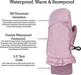 img 1 attached to Stay Warm and Dry with N'Ice Caps 🧤 Kids Toddler Baby Easy-On Wrap Waterproof Thinsulate Winter Mittens