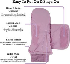 img 2 attached to Stay Warm and Dry with N'Ice Caps 🧤 Kids Toddler Baby Easy-On Wrap Waterproof Thinsulate Winter Mittens