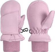 stay warm and dry with n'ice caps 🧤 kids toddler baby easy-on wrap waterproof thinsulate winter mittens logo