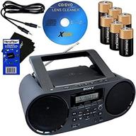 🎵 sony stereo with nfc technology cd/cassette combo boombox home audio radio, am/fm tuner, black (cfds70blk) - kit includes 6 batteries, xtech cleaner, auxiliary cable, and herofiber cleaning cloth logo