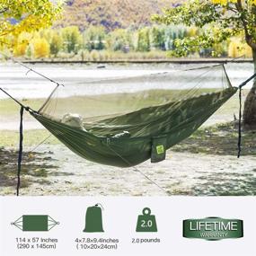 img 1 attached to 🏕️ Miztli Camping Hammock with Net: Portable Lightweight Outdoor Hammock Tent for Travel, Backpacking, and Survival – Includes Tree Straps for Easy Set-Up