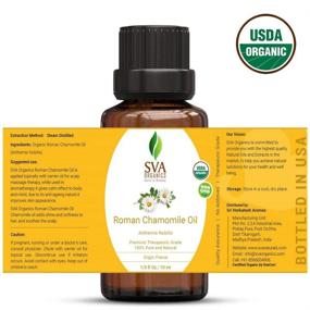 img 2 attached to 🌼 SVA Organics Roman Chamomile Oil (1/3 Oz) 10 ml - Organic USDA Certified 100% Pure Natural Therapeutic Grade Oil for Skin Care, Hair Care, Massage & Aromatherapy